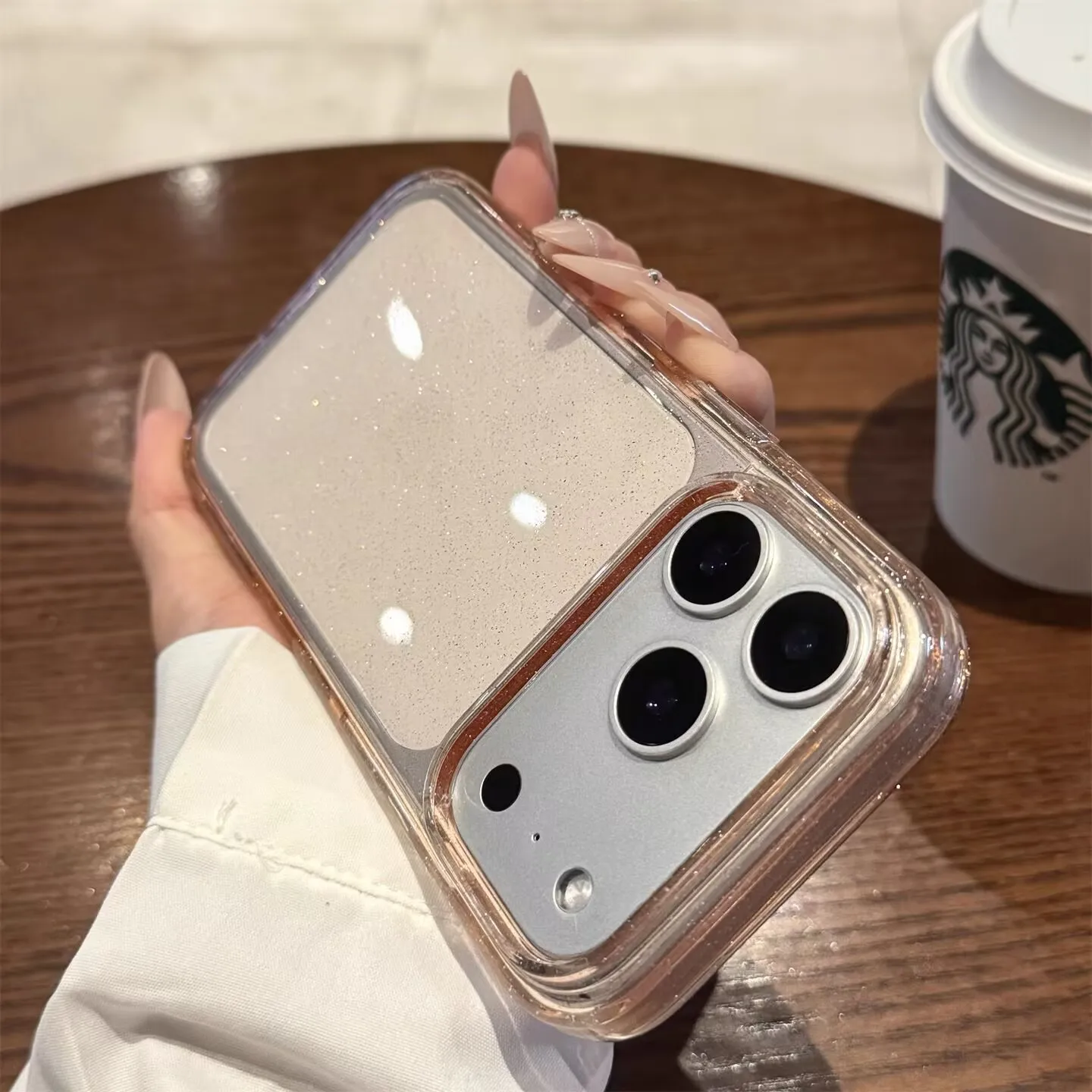 Shockproof Luxury Bling Glitter Transparent Phone Case with Air Armor Bumper