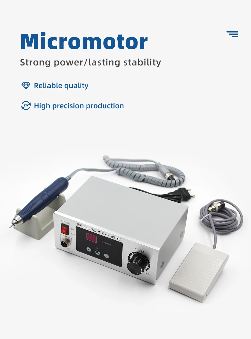 Micromotore da laboratorio brushless 70000 giri/min Manipolo per lucidatura dentale Strumento per odontoiatria Micromotore_voghion.com