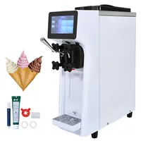 VEVOR Machine à Crème Glacée Commerciale 10 L/h 900 W 1 Saveur, Machine à Glace Italienne Trémie en Inox de 4 L, Pré-Réfrigération Automatique à Écran Tactile, pour Sundae Yaourt Café Snack-Bar 1