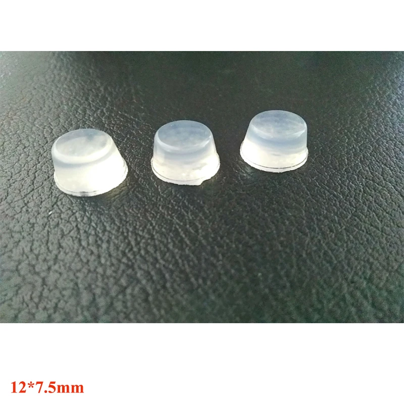 64Pcs Small Transparent Round Rubber Feet Pad 12*7.5mm Self-adhesive Bumper 3M Sticker on Rubber Feet Anti-Slip
