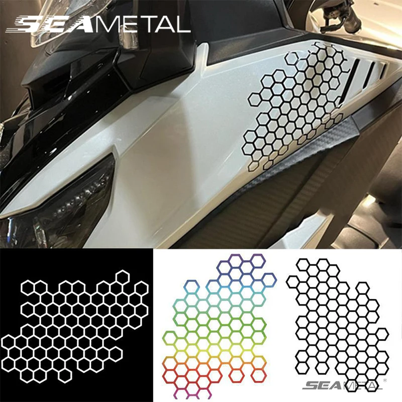 Motorcycle Stickers Universal for Motorcycle Scooter Electric Bicycle Decorative Film Honeycomb Helmet Decals