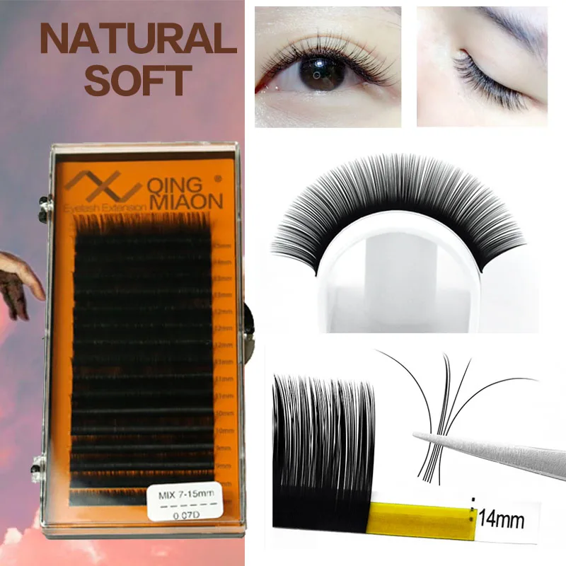 

Ресницы ручной работы для DIY одиночные мягкие ложные ресницы C/D наращивание ресниц естественный завиток 8-15 мм микс длина