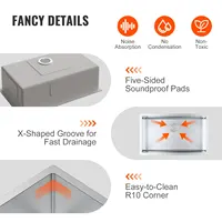 VEVOR Kitchen Sink 304 Stainless Steel Drop-In Sinks Undermount Single Bowl Basin Household Dishwasher Sinks for Kitchen 2