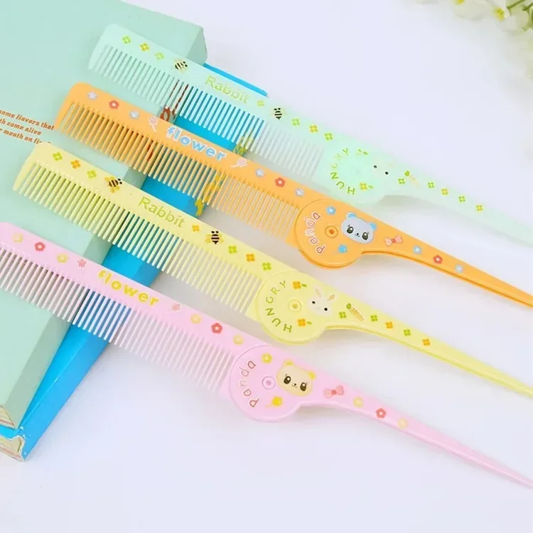 Cute Cartoon Folding Comb for Kids Portable Pointed Tail Comb for Children Boys Girls Baby Hair Care Brushes and Comb
