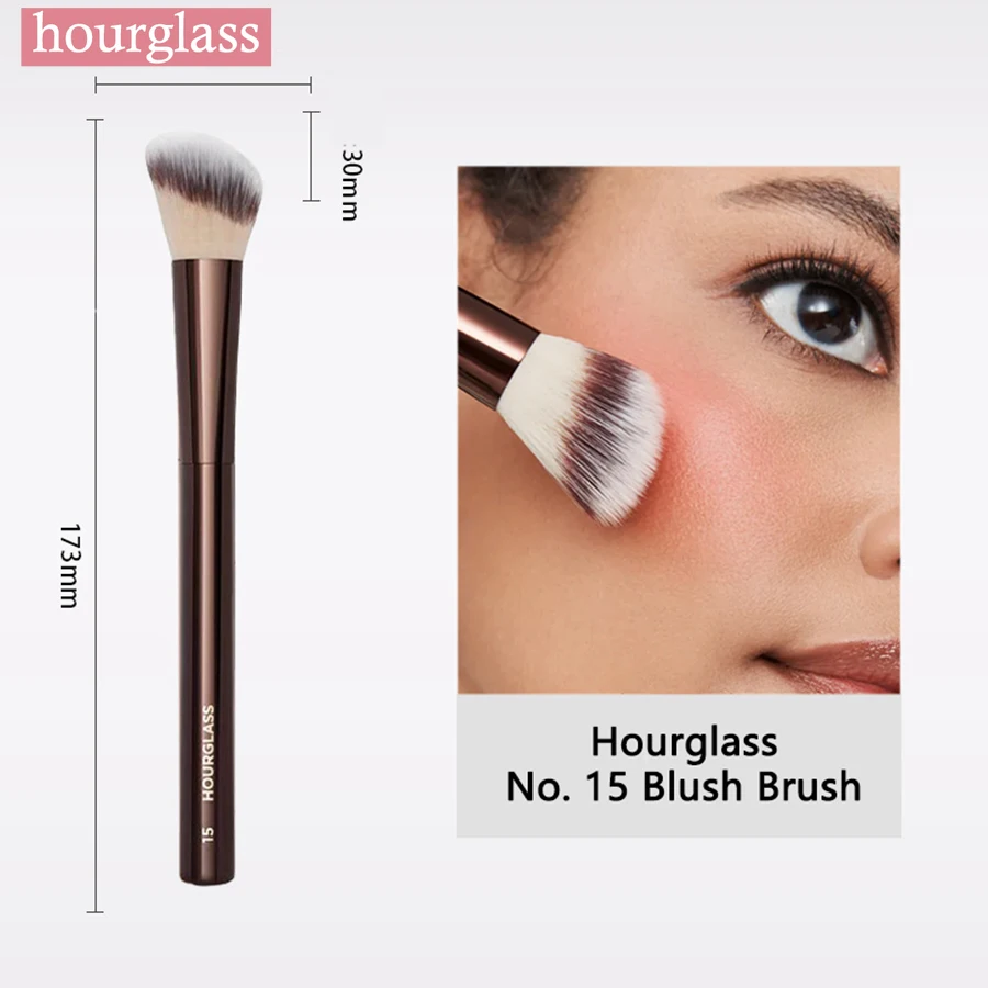 Hourglass No. 15 Blush Brush Cheeks Contour Blush Stippling Brush Cream Liquid Blushes Makeup Tool Angled Cream Blush Brush 5
