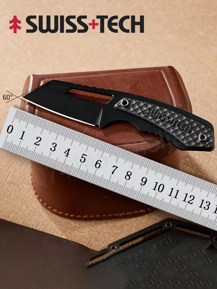 Swisstech Outdoor Knife Straight Knife Portable Edc Knife With K Sheath