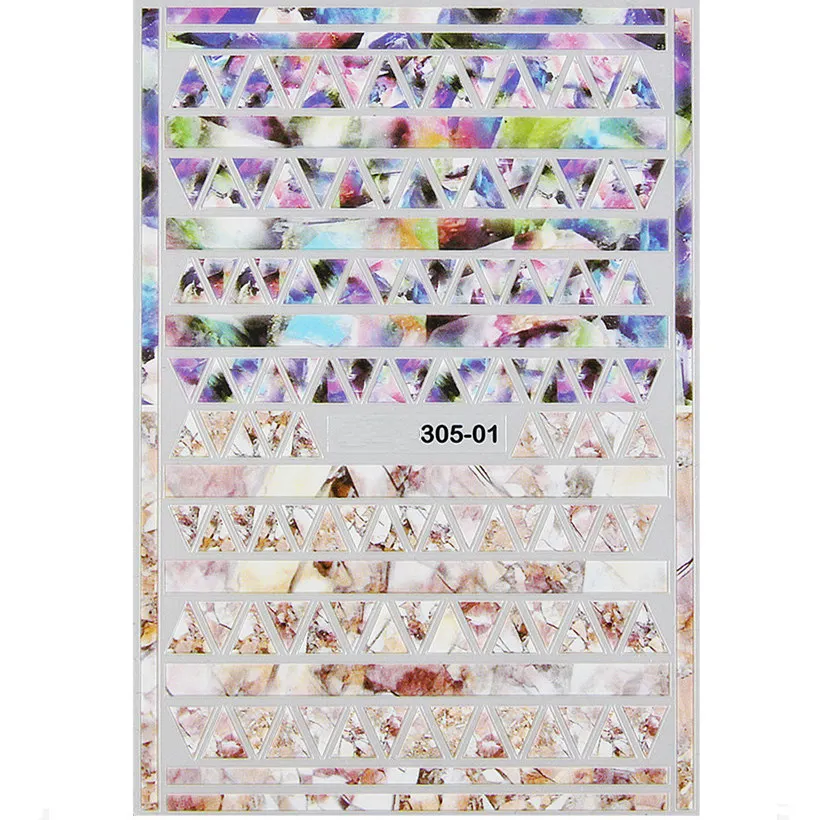 1pc Snakeskin 3D Nail Art Stickers Marble Stone Grid Leopard Nail Sticker Decals Japanese Accessories for Decorations