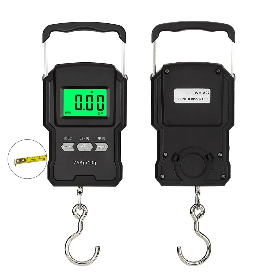 Modish Portable Fish Scale Wireless Bluetooth Portable Electronic Scale with Display and Tape Measure 75kg Universal