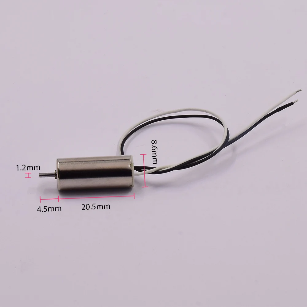 Moteur sans noyau 8520 8.6x20mm 1.2mm arbre 7.4V 52500tr/min pour avion RC - Lot de 2