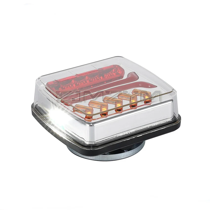 12V 24V Trailer Truck Tail Light LED Brake Signal Warning Light Magnet Red Yellow Dual Color for RV Camper Lorry Truck