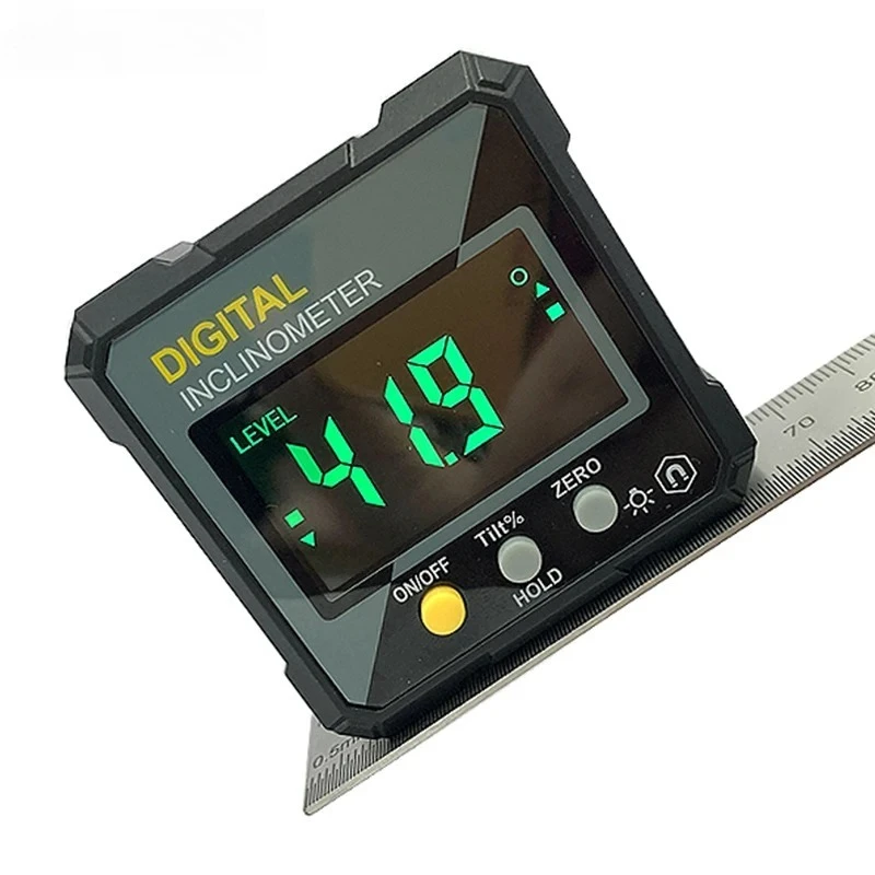 Digital Angle Finder Box Inclinometer with LCD Display, Magnetic Base for Woodworking, Construction, and Metalworking Magnetic I