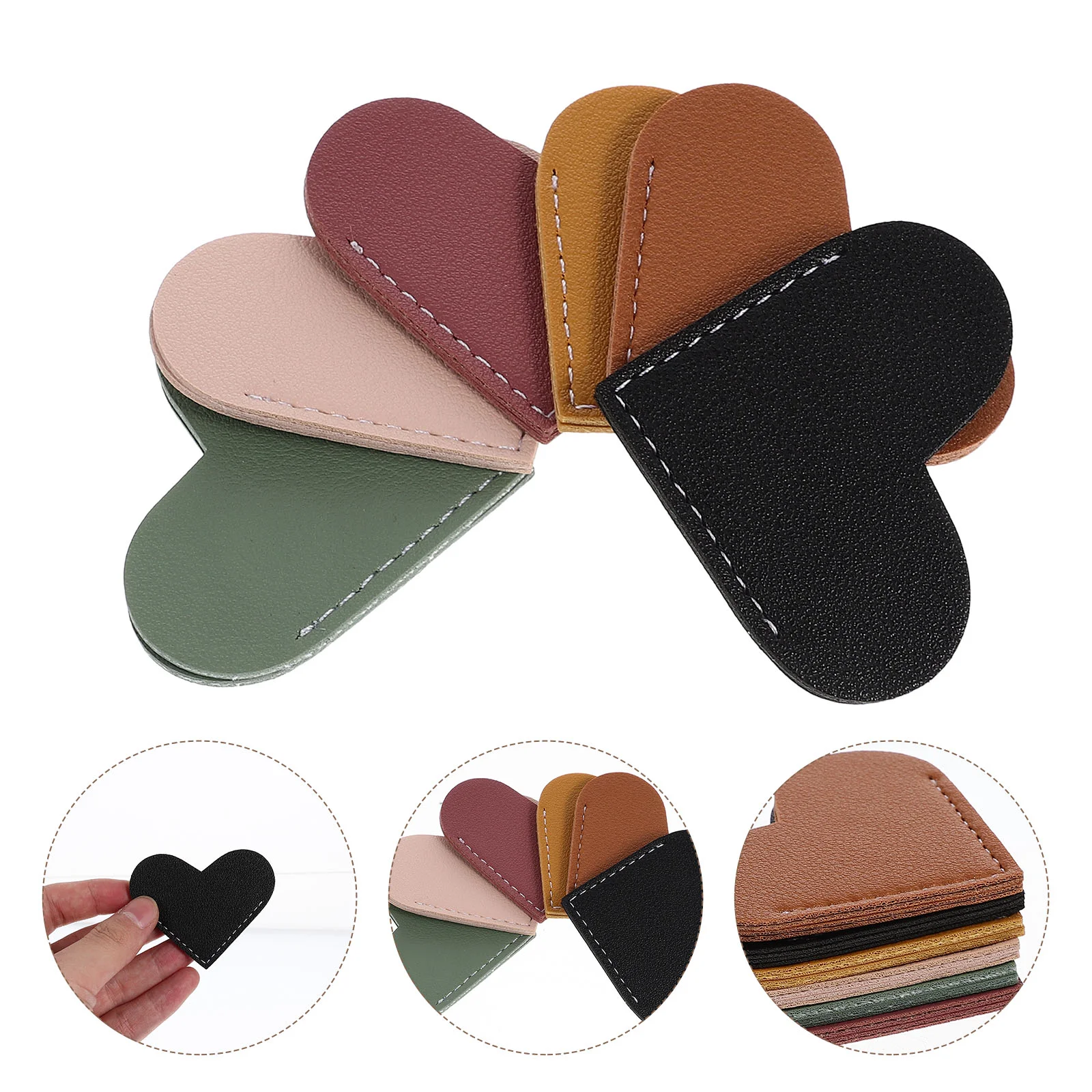 

Bookmark Leather Heart Bookmark Mini-Portable Gift Heart Bookmark Page Folder Corner Protective Cover School Supplies