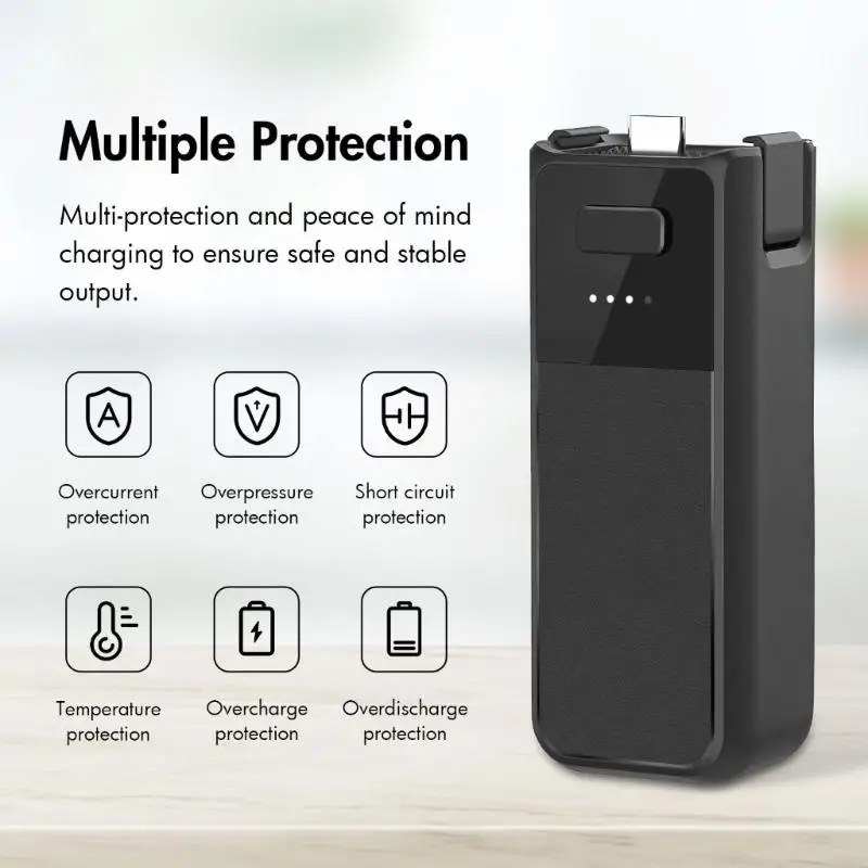E65C Battery Handle for Pocket 3, with 2800mAh Battery Fast Charging, Grip Supports External Tripod