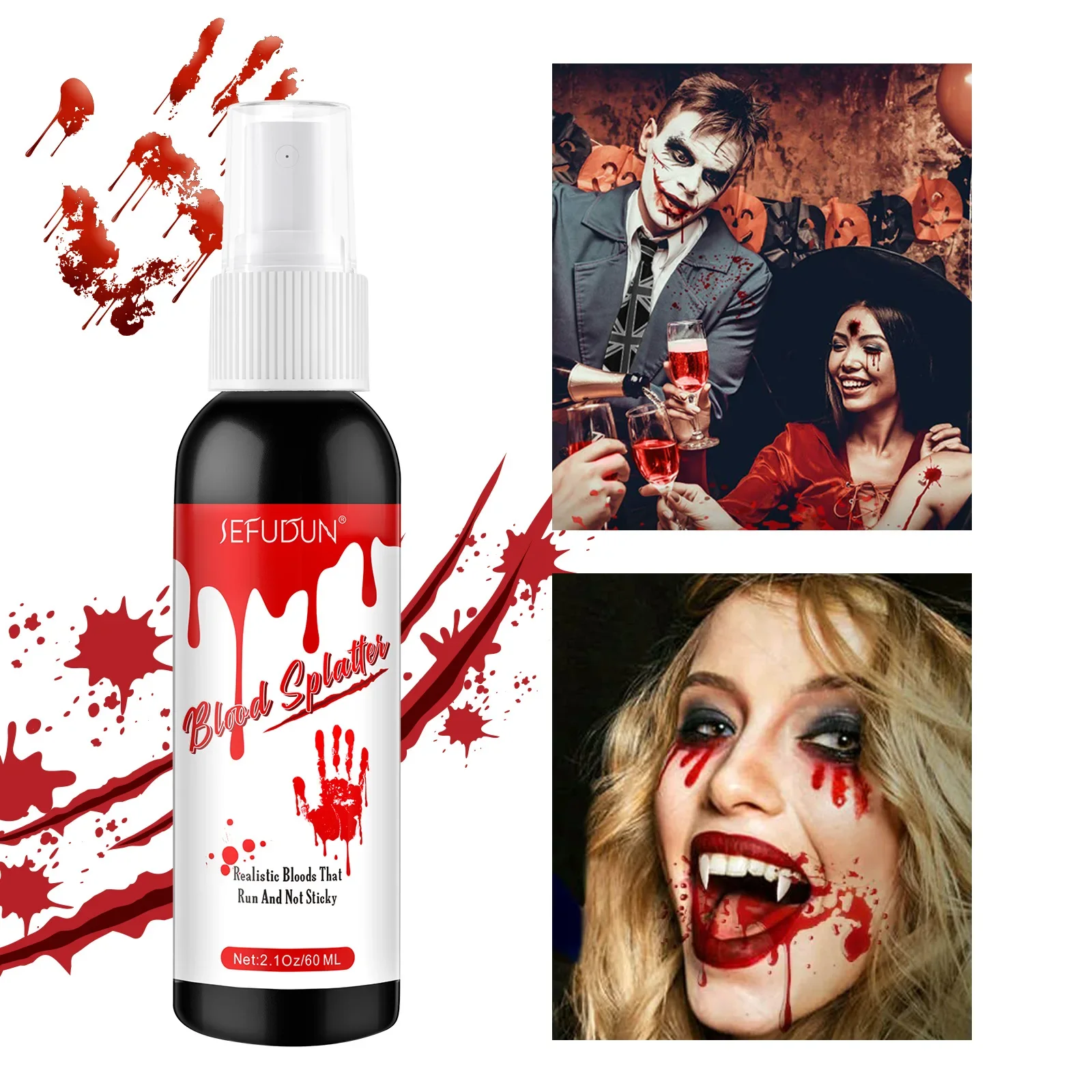 Makeup Kit with Fake Blood Gel Wound Cosmetic with Double-Ended Scraper Wound Simulation Supplies for Stage Dress Up Cosplay 3