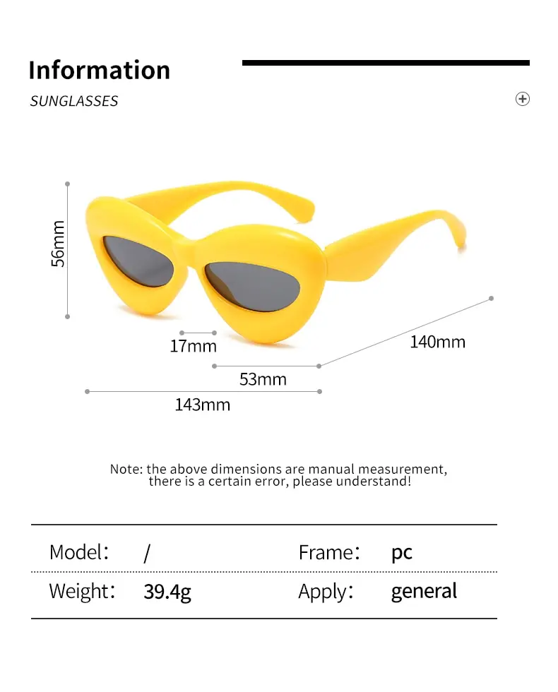 Lunettes de soleil à lèvres Sexy couleur bonbon Unique pour femmes nouvelle marque jaune bleu dégradé lunettes de soleil hommes Hip Hop nuances_voghion.com