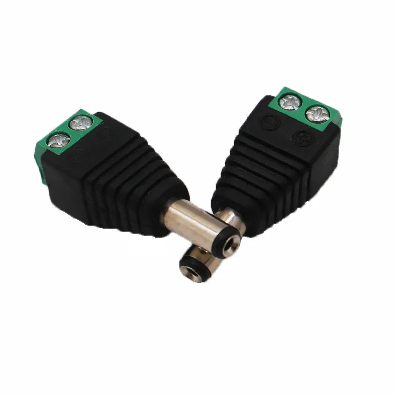 Male DC connector 2.1*5.5mm Power Jack Adapter Plug Cable easy Connector for CCTV Camera/3528/5050 led strip light 100pcs dc connectors,power adapter plug,power jack connector,wire connector terminals,wire connector,electrical connectors,connector adapter,connector with cable,electrical connector,cable connector,dc power adapter