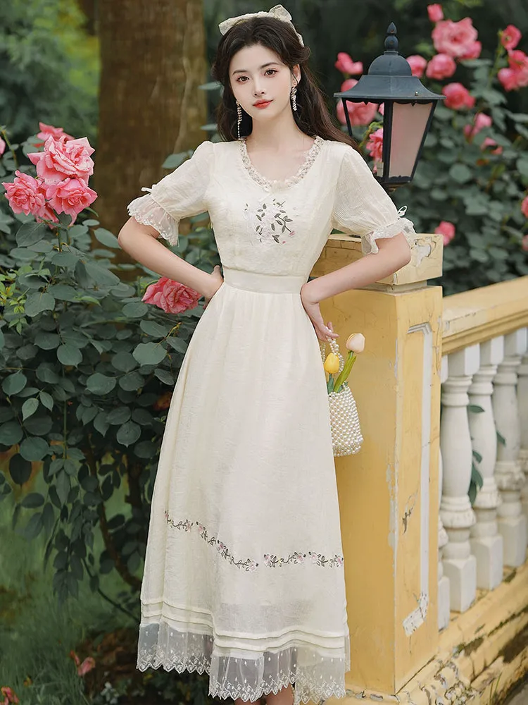 【クリーニング済】AMAIL Flower embroidery dress クリーニング済】AMAIL Flower embroidery dress