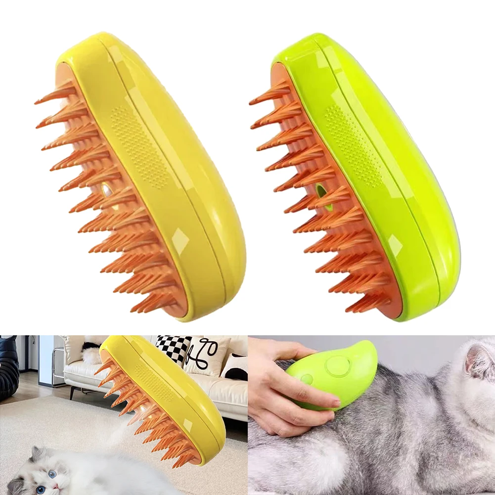 Spazzola a vapore per gatti spazzola elettrica per peli di gatto 3 In1  spazzola a vapore per cani per massaggio spazzola per peli di gatto per