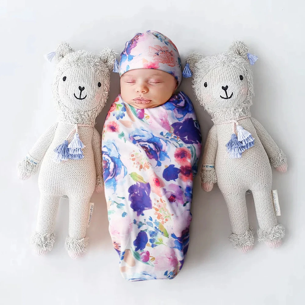 Baby Photography Blanket Newborn Swaddle Blanket Infant Sleep Sack Wrap Hat Set Newborn Babies Photography Props Accessories