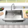 33 Inch Farmhouse Sink 16 Gauge Stainless Steel Workstation Ledge Deep Single Bowl Farm Sink with Accessories 4