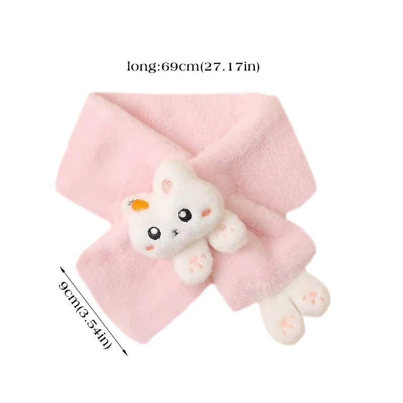New Korean Baby Warm Scarf Cute Cartoon Rabbit Thick Plush Boy Girl Anti-Cold Neckerchief Outdoor Windproof Kids Neck Covers baby scarf