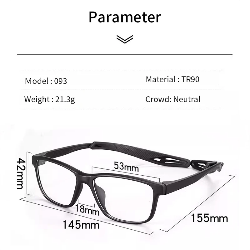 Men's TR90 Sports Glasses Frames Optical Basketball Men Eyeglasses Frames Myopia Prescription Eyewear 093 optical spectacle frames