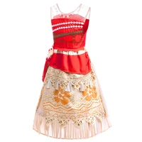 Robe de luxe Vaiana pour enfants, ensemble de costume d'actrice de film pour filles avec accessoires, robe de style polynésien pour fête à thème 3