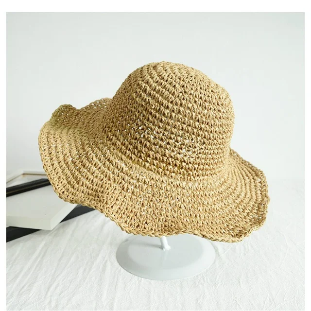 Folding Straw Hat Women's Summer Outing Sun Visor Holiday Cool Hat Seaside Beach Hat Tide Summer Hats 5