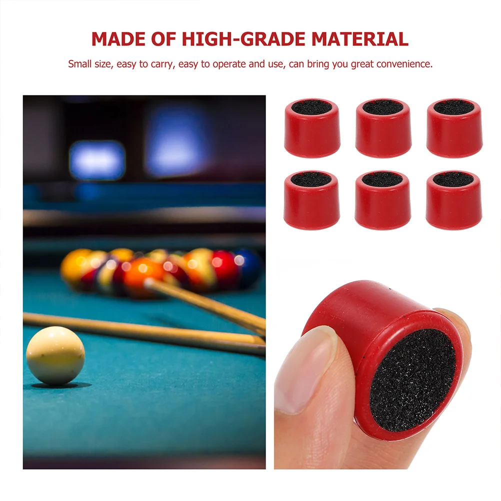 6 Pcs Pool Tips Billiard Cue Tip Shaper for Snooker Cues Portable Cue Tip Sander Plastic High Grade Material Double