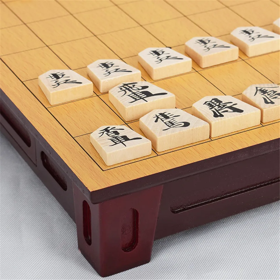 Luxury Chess Game Wooden Japan Shogi 27*25*5cm 40 Pcs/Set Checkers Folding Sho-gi Chess Game Table Board Toy Gift