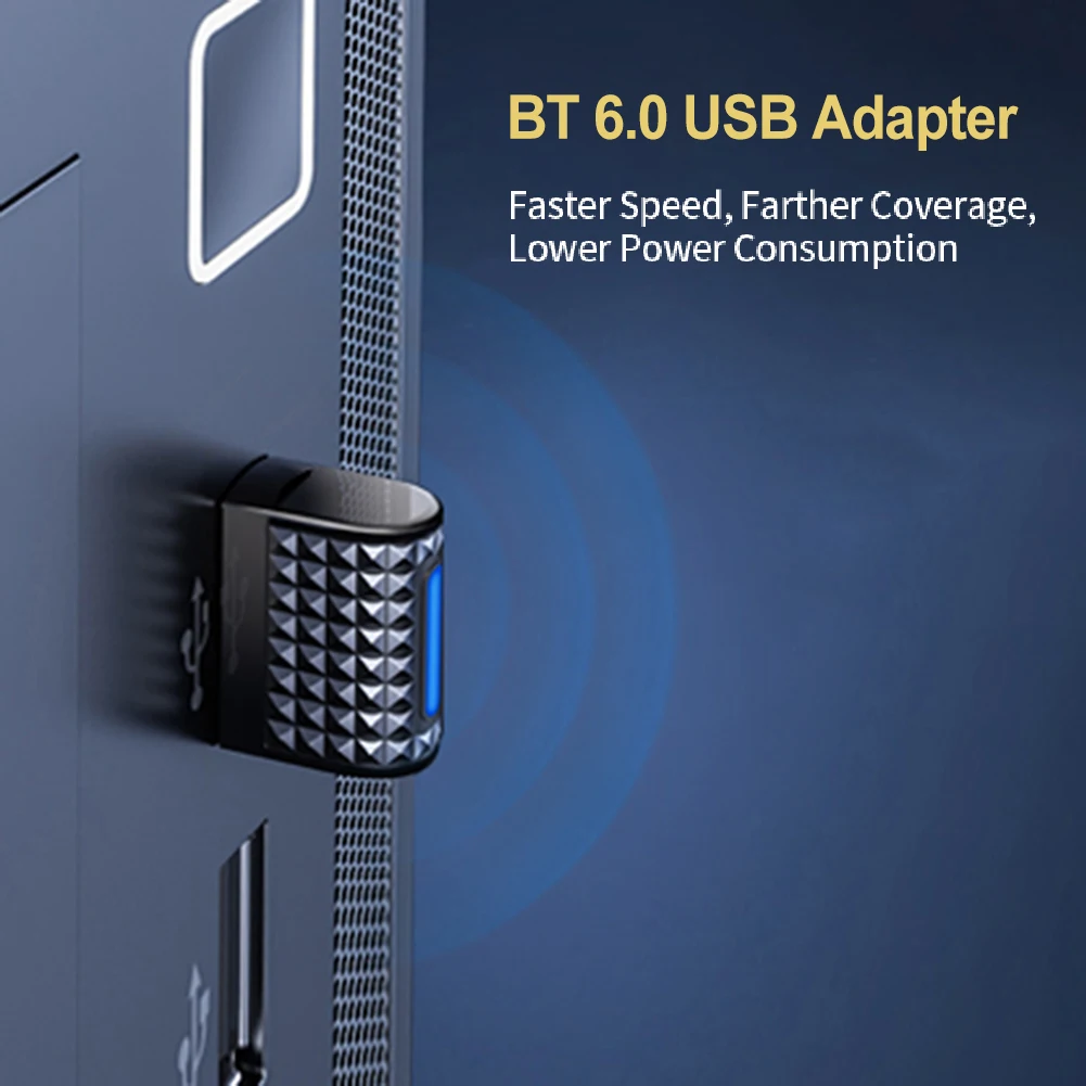 BT 6.0 어댑터 무선 BT 송수신기 무선 동글 (BT 키보드/마우스/헤드폰/스피커용)
