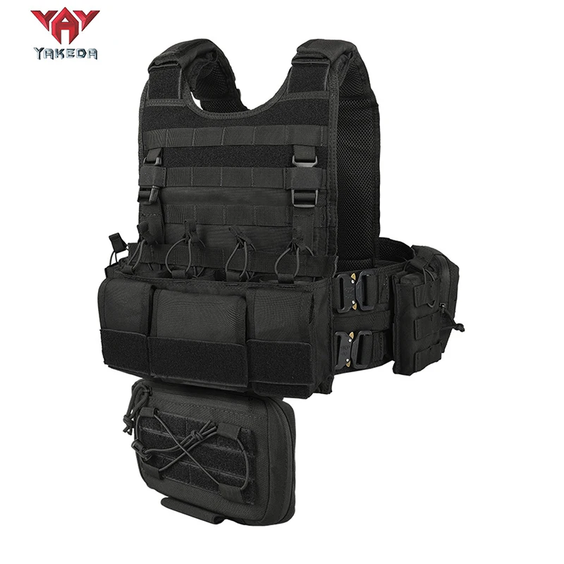 

Многофункциональный тактический жилет YAKEDA с системой MOLLE 1000D, прочный полиэстер, уличный Полностью съемный с регулируемой талией