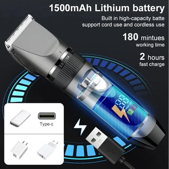 Dog Clipper Dog Hair Clippers Grooming (Pet/Cat/Dog/Rabbit) Haircut Trimmer Shaver Set PetsFader 6