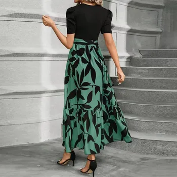 Women's Dresses High Waist Floral Print Dress Elegant Fashionable Maxi Sundress Casual Vintage Style For Spring Summer 5
