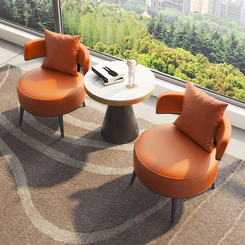 

Modern Nordic Living Room Chairs Arm Rest Simple Designer Korean Floor Chair Balcony Comfy Leather Fauteuil Salon Furniture