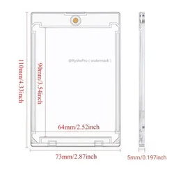 Set of 10 Premium Magnetic Card Holders - Durable 35pt Hard Plastic Protectors for Trading and Sports Cards (T - 1466 PS)