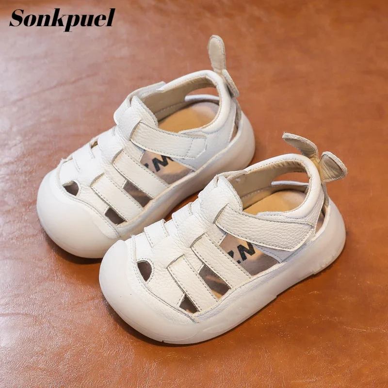 Baby Girls Boys Sandals Summer Infant Toddler Shoes Genuine Leather Soft-soled School Kids Casual Shoes Children Beach Sandals 1