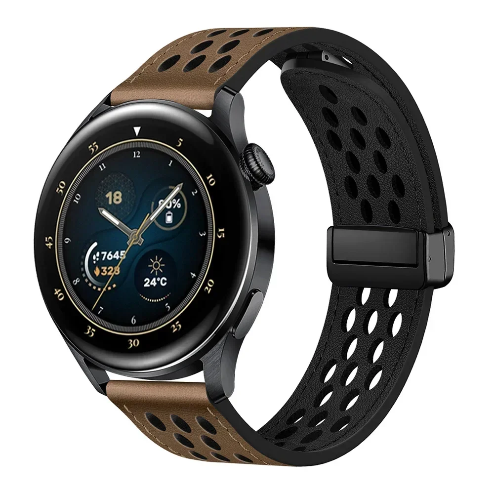 Silicone and Leather Magnetic Strap - 20mm/22mm Band