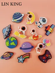 Kawaii Cartoon Astronaut PVC Croc Pin Charm Design Funny Shoes Accessories Clogs Ornaments Diy Buckle Decoration Kids Party Gift