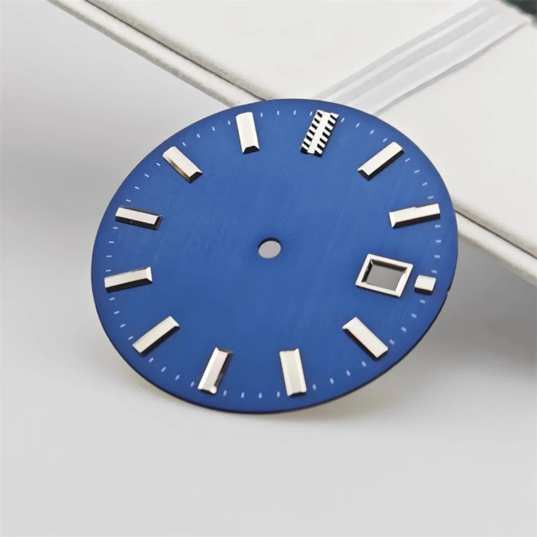 32.5mm Watch Dial Vertical Line Texture Surface Single Calendar Date No Luminous Watch Faces Accessories NH35 Movement