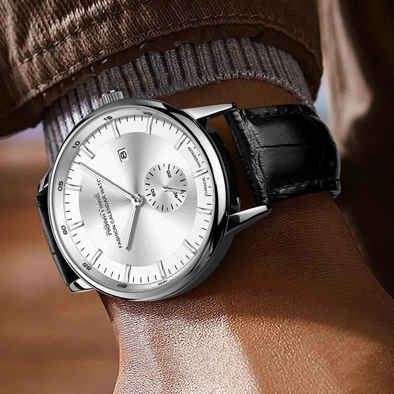 ROMITIME Quartz Watches For Men Mechanical Style Simple Sports Trend Men's Watches Luxury Waterproof Stainless Steel Calendar