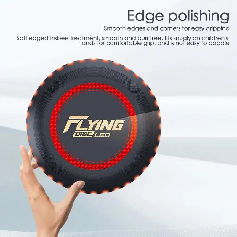 Portable Soft Edge Flying Disc Lighted Flying Disc For Kids Parent-child Sports Toy Outdoor Colorful LED Spinner Toy Night Play