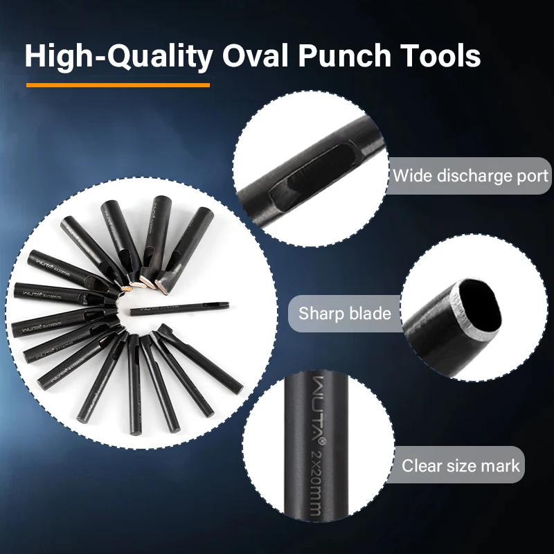 3-7 Pcs Oblong Punch Tools Set Leather Belt Hole Puncher Oval Hole Watch Band Flat Punches