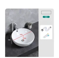 Bathroom washbasin Balcony washbasin Round size two models excluding faucet Sold separately ceramic pedestal washbasin 2