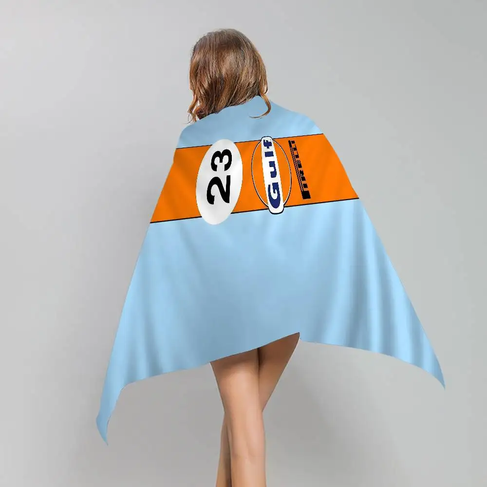 G-Gulf Rennwagen-Logo Mikrofaser-Strandtuch mit Aufdruck, geeignet für Bergsteigen, Yoga, Schwimmen, Laufen, saugfähiges, weiches Handtuch_voghion.com
