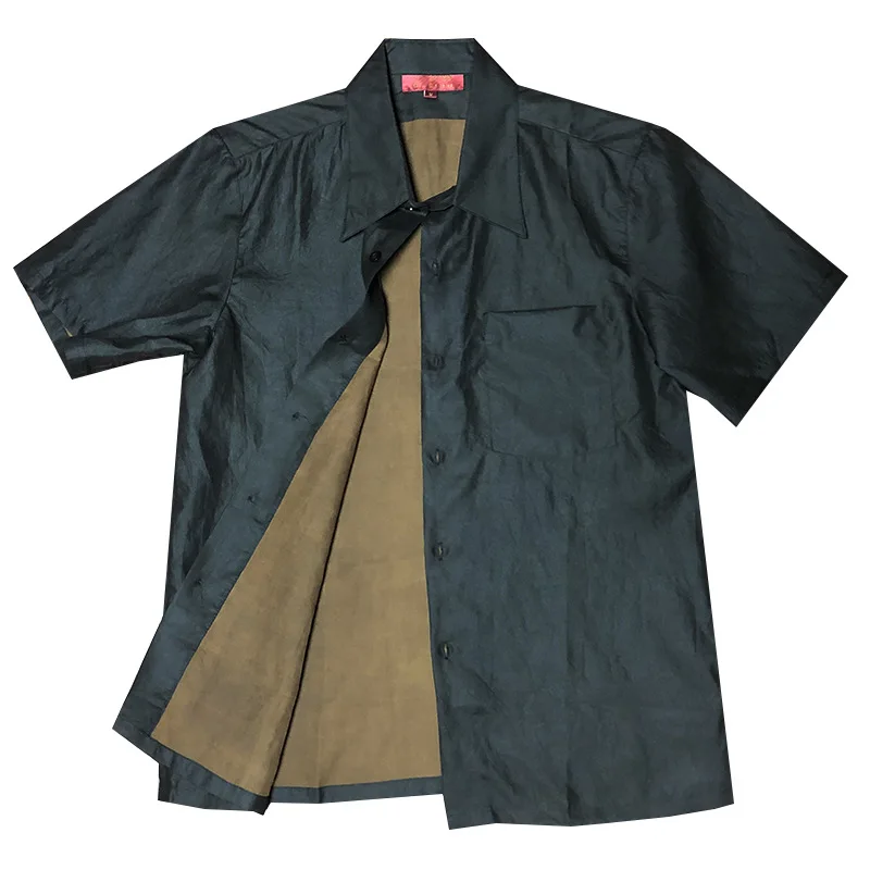 

Men's Summer Breathable Short Sleeve Silk Shirt Simple Plus Size