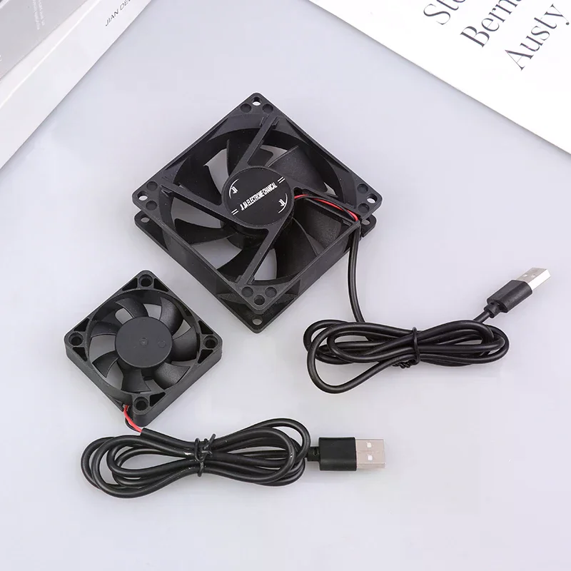 5V 무브러시 냉각 팬 USB 라우터 팬 컴퓨터 케이스 TV 박스 쿨링 케이스 50mm 80mm 90mm 120mm PC DIY 쿨러 데스크탑 팬
