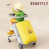 Kids Travel Trolley Suitcase Children Luggage Pulling Cart Travel Seat Carrier Bag Riding Suitcase for Baby Carry-On Luggage