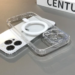 Premium Soft Silicone MagSafe Magnetic Wireless Charging Case Cover for iPhone 17 Pro (Clear)