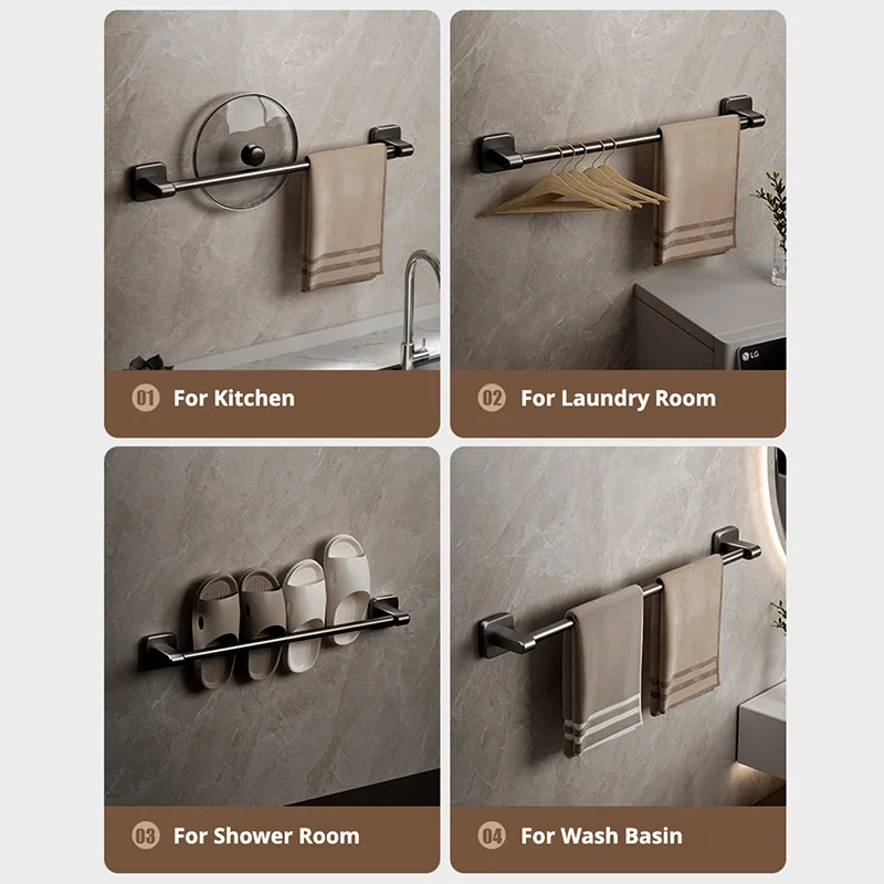 Self-Adhesive Bathroom Towel Rack without Drilling Screws Wall Mounted Hand Towel Holder Hanger Bath Kitchen Rail towel rack,towel holder